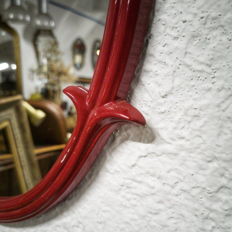 Oval cast iron mirror 39x49cm