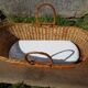 Former Couffin Bed Baby Wicker Braided With Anses - Vintage Matelas