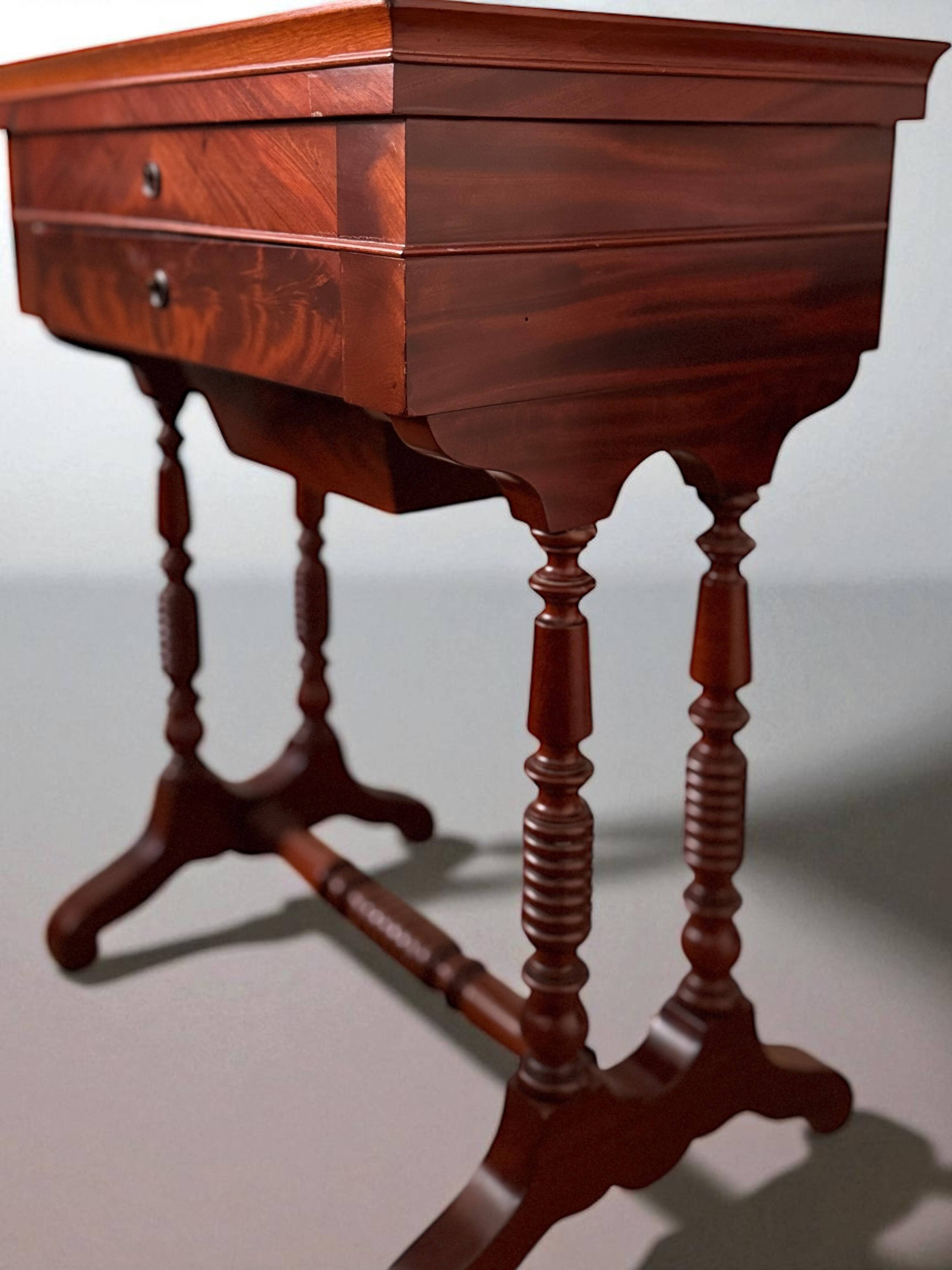 Louis-Philippe 19th century mahogany dressing table/work table with mirror and drawer