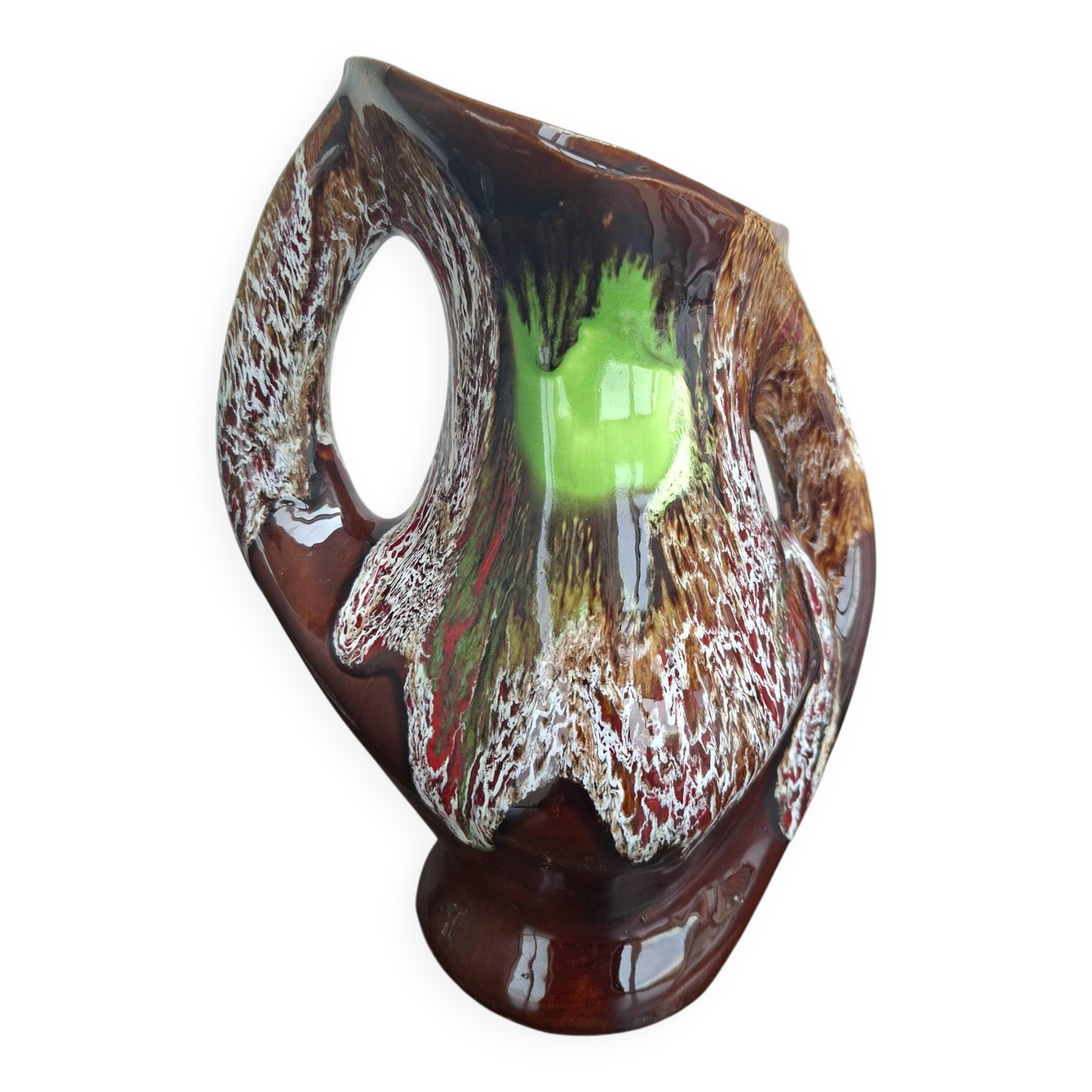 Vintage 70s Pitcher Vase - Vallauris Fat Lava Style - 24 cm
