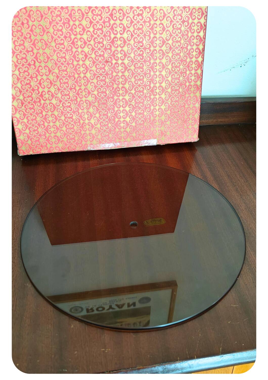 Orfèvrerie De Chambly France vintage Smoke Glass Inox Cheese Platter