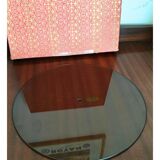 Orfèvrerie De Chambly France vintage Smoke Glass Inox Cheese Platter