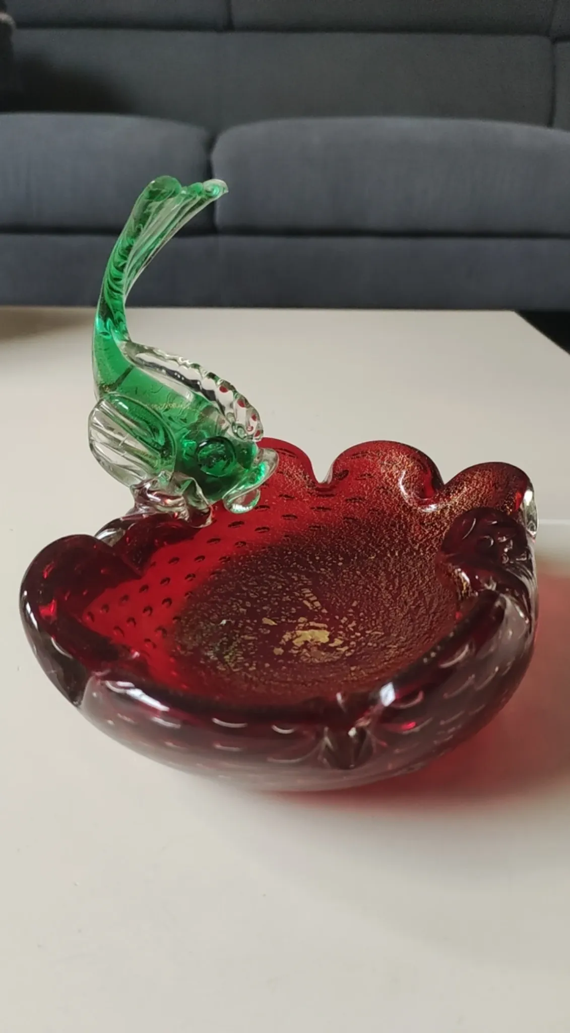 Large Ashtray/Tray Murano, Toso. Fish figurine.