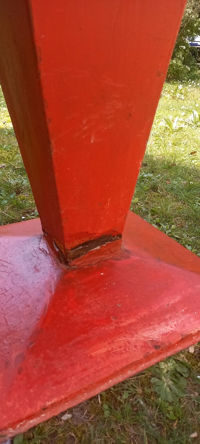 Tolix metal square table