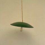 Vintage industrial pendant light farmhouse style old loft green and white lampshade