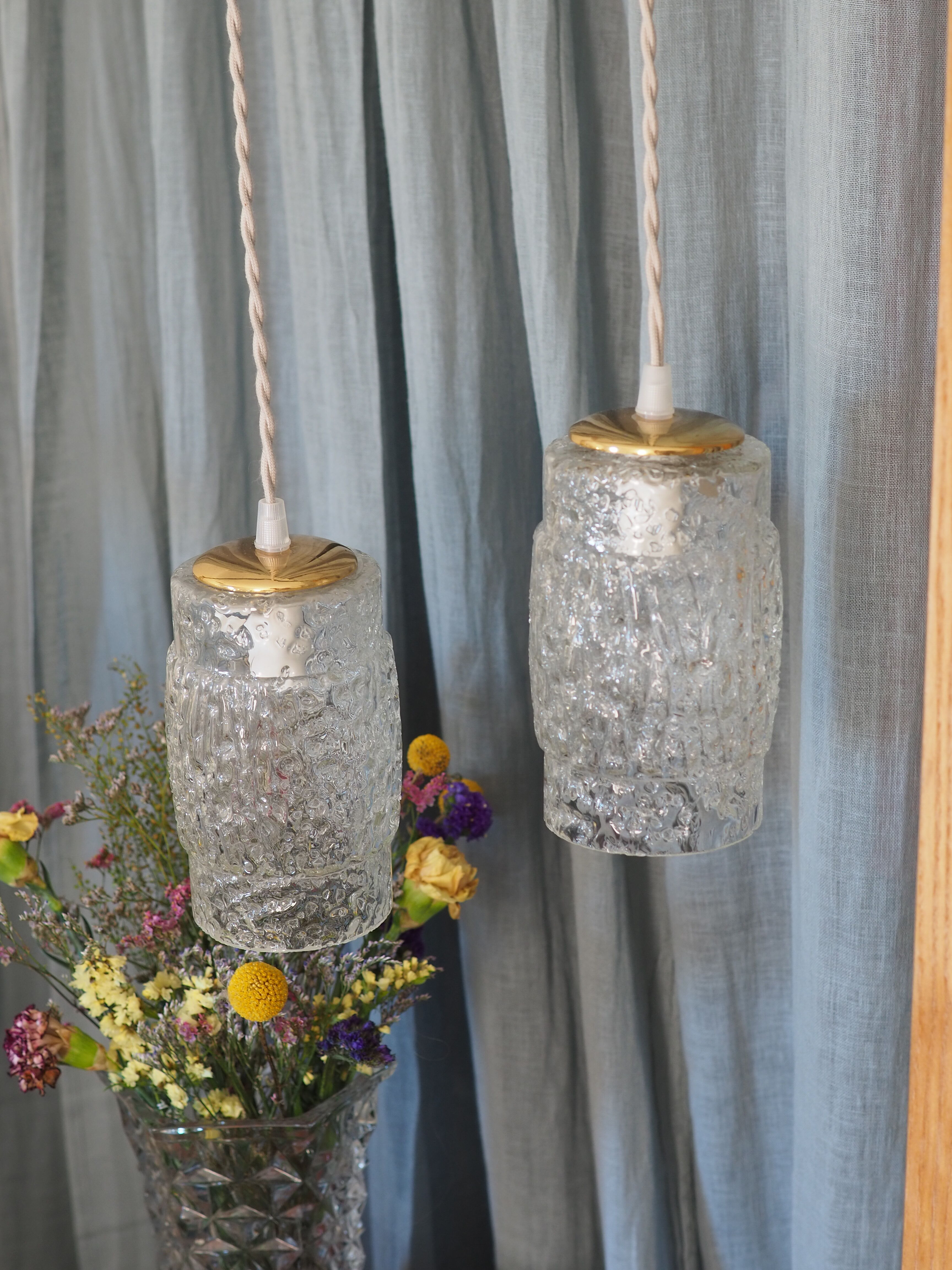 Walking lamp - Globe frosted glass 50s