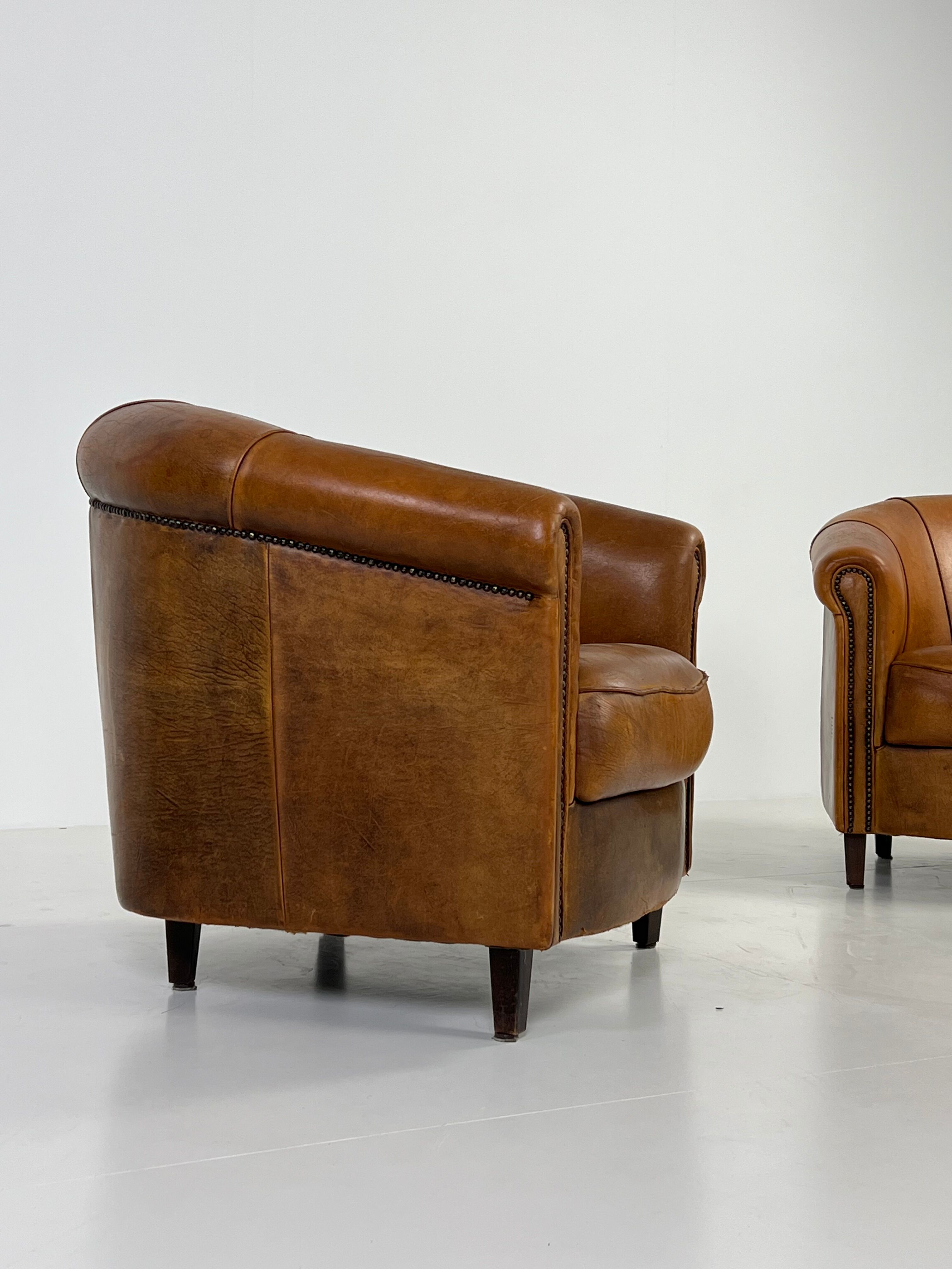 Set of 2 club armchairs