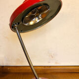 Carmine red saucer/UFO articulated years 50/60 desk lamp