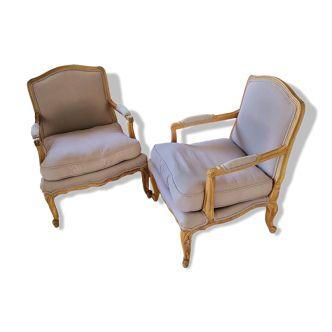 Lot de 2 bergères style Louis XV