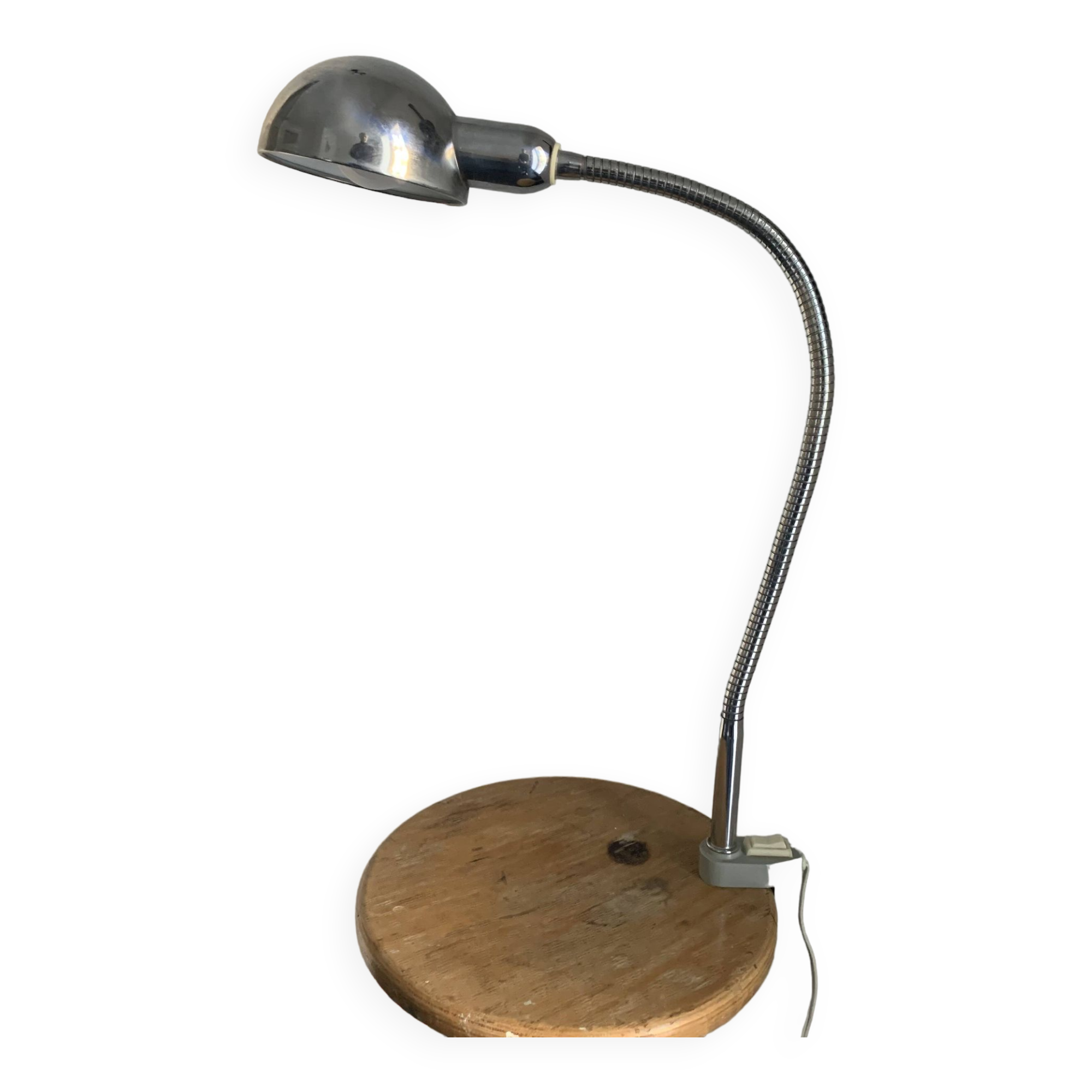 Vintage 1950 chrome industrial vice lamp Jumo 215 - 55 cm