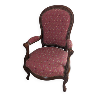 Fauteuil bergère en acajou