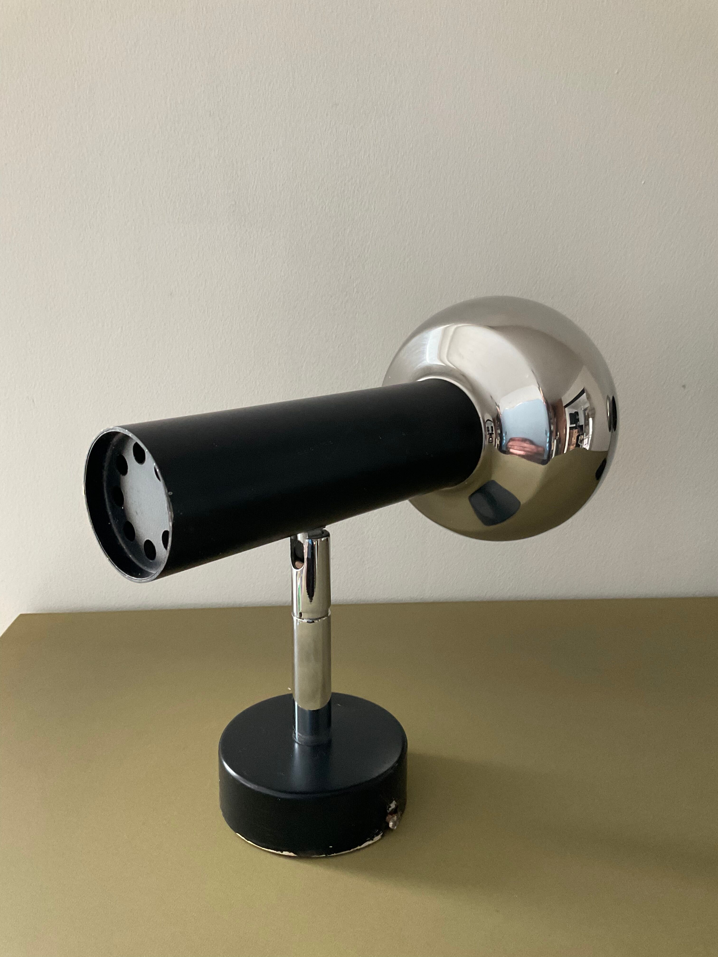 Pair of vintage wall lamps 60s-70s in chrome metal