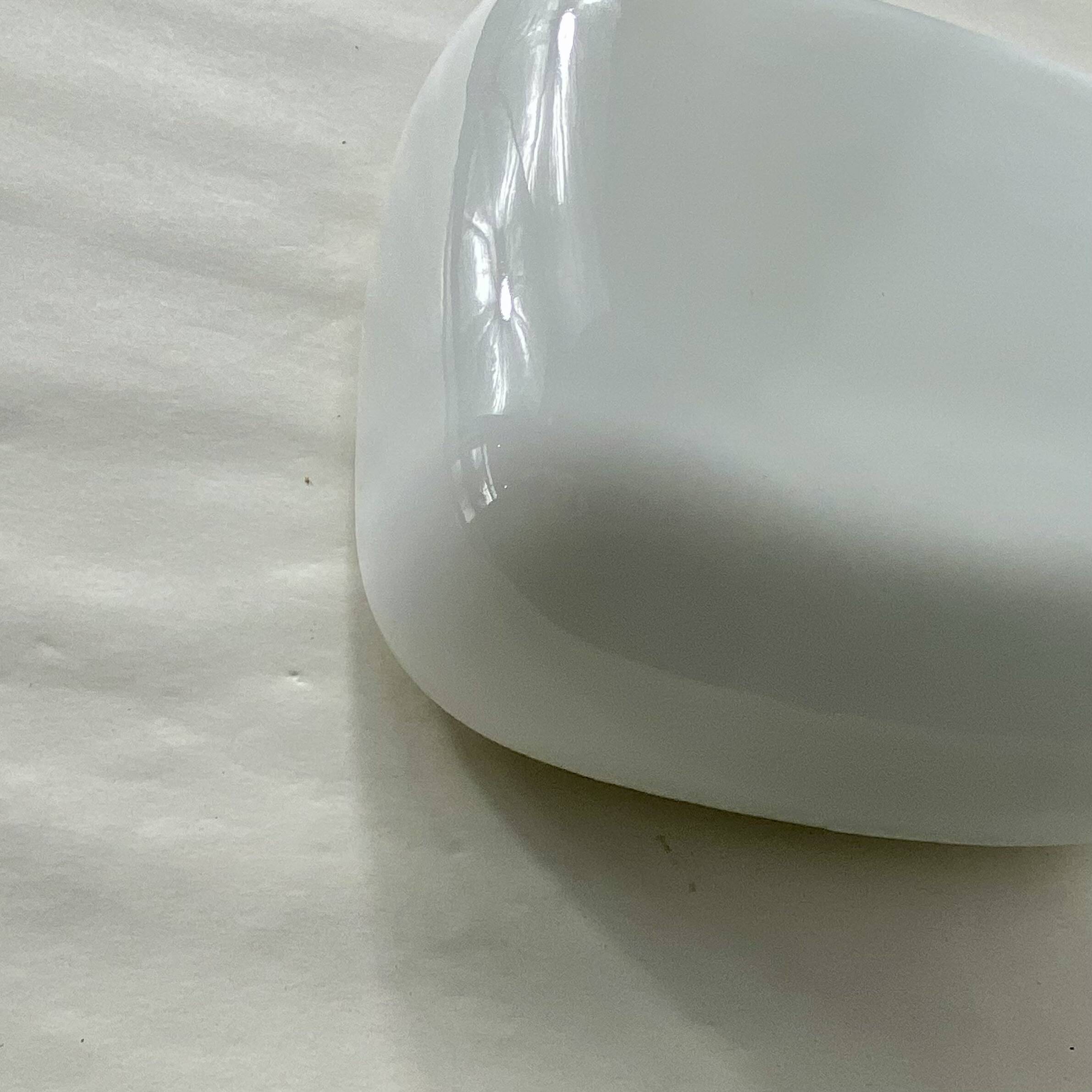 Wall light ceiling light square 25 cm white opaline glass 1960 1970 LAMP-7329
