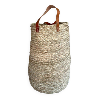 Natural palm laundry basket