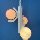 Mid-century white bony design pendant lamp with opaline glass shades