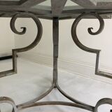 Star shaped cast iron round dining table 1970