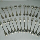 Silver metal cutlery