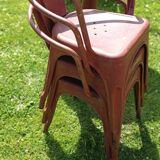 Xavier Pauchard for Tolix table G and 3 chairs A56