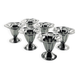Six stainless steel dessert bowls