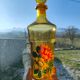 60's yellow glass decanter