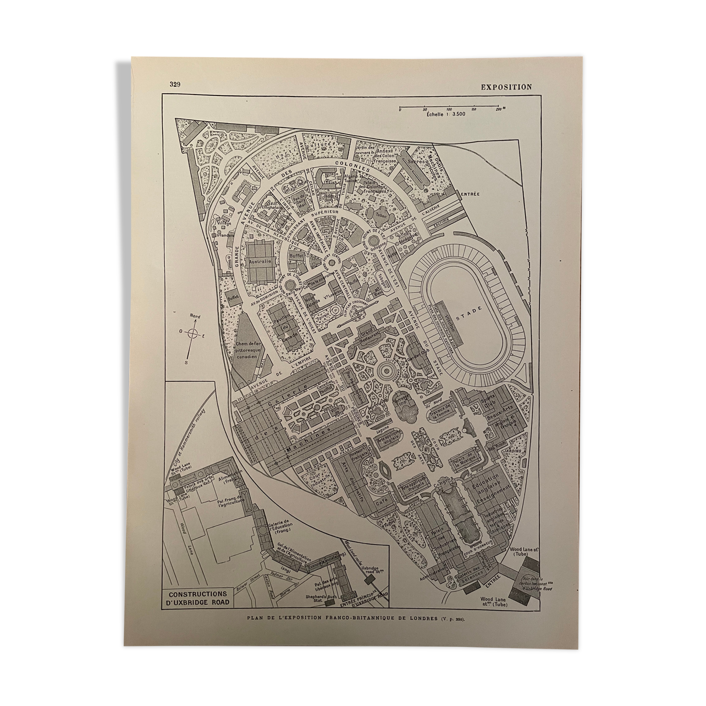 Lithograph plan of the Franco-British Exhibition of 1908