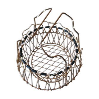 Vintage Erdecor basket in metal wires gilded with fine gold circa 1960
