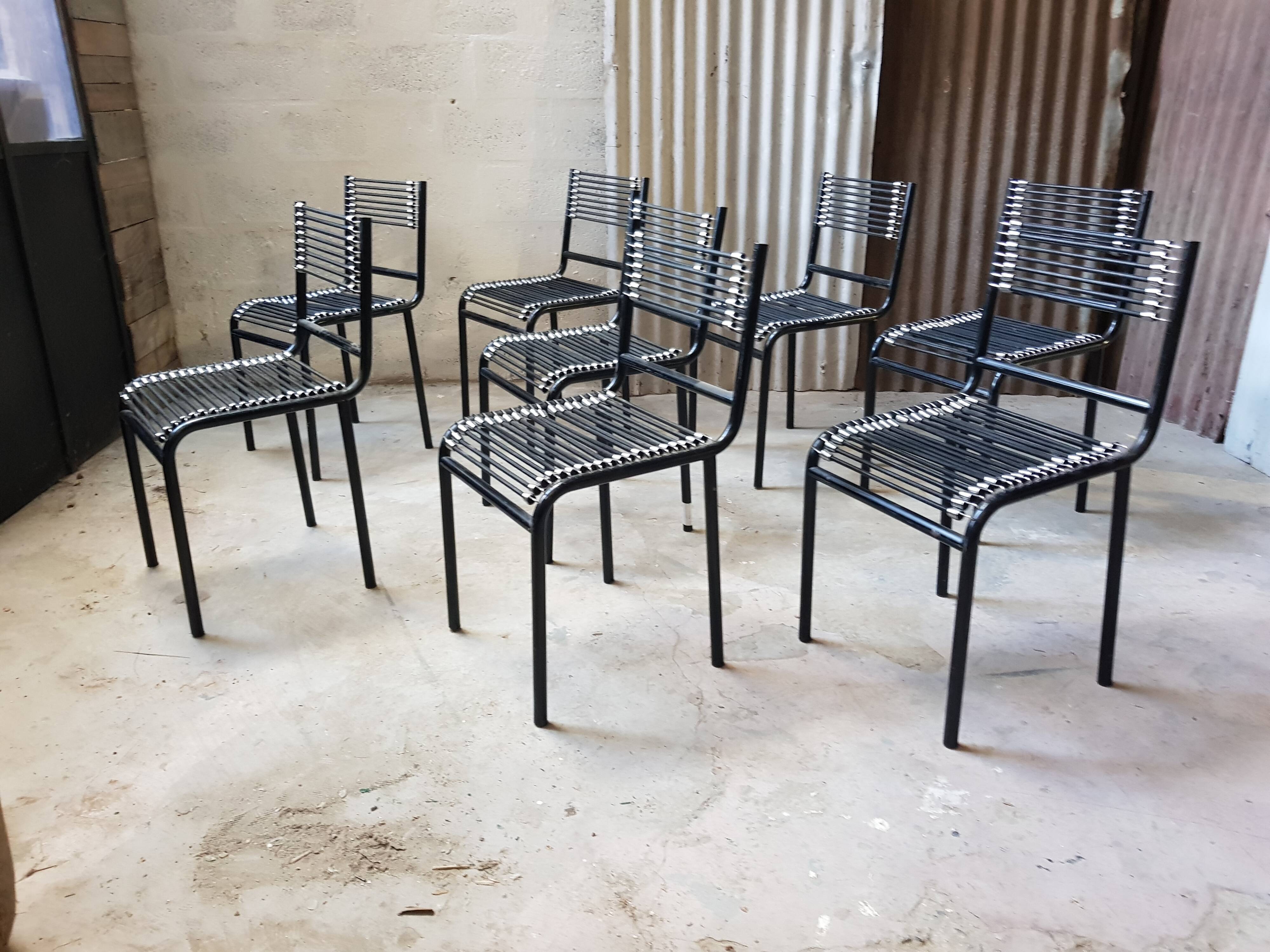 6 chairs "Sandow" René Herbst