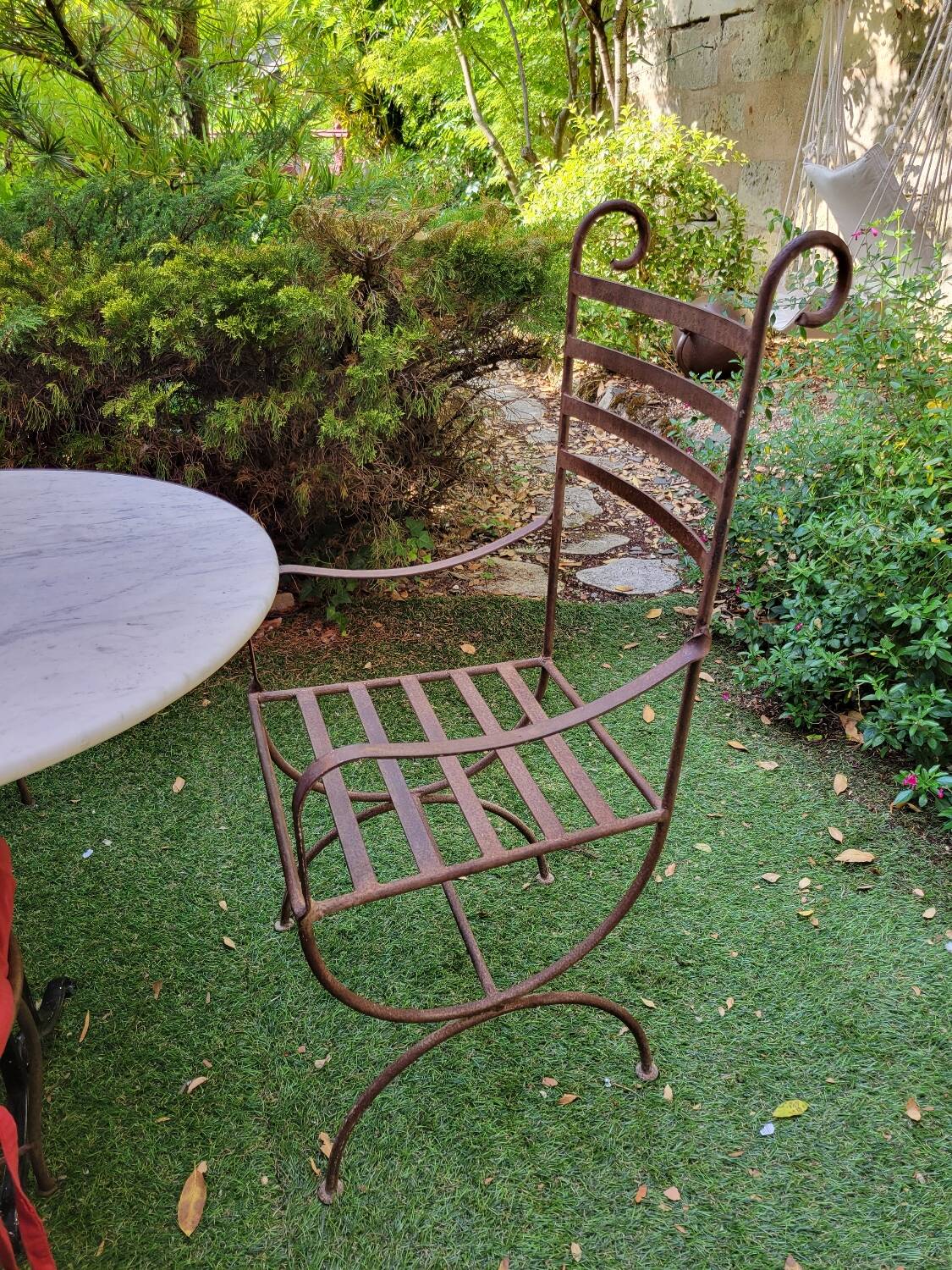 4 fauteuils en fer forgé