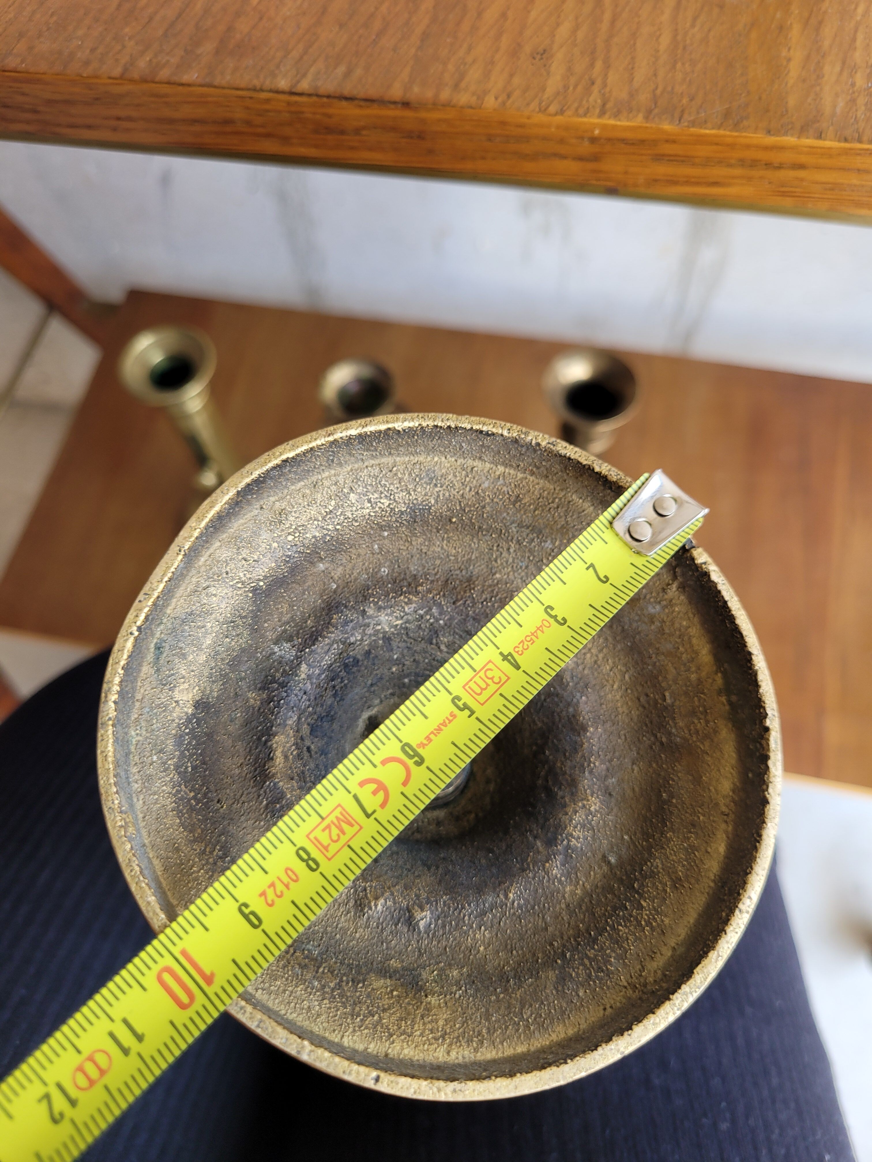 Pair of brass candle holders