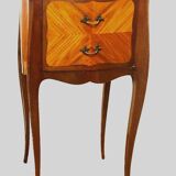 Suite of two Louis XV style bedside tables in mahogany and rosewood 20th century
