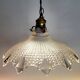 Holophane lamp, Art deco, jaren 30, geribbelde glasstructuur, gegoten glas