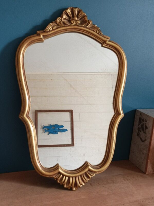 Baroque mirror gilded solid wood frame