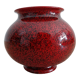 Red and black ceramic vase or pot cover
