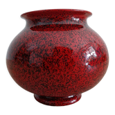 Vase ou cache-pot en céramique rouge et noir
