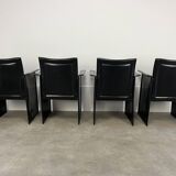 8 style Korium leather chairs in the style of Matteo Grassi