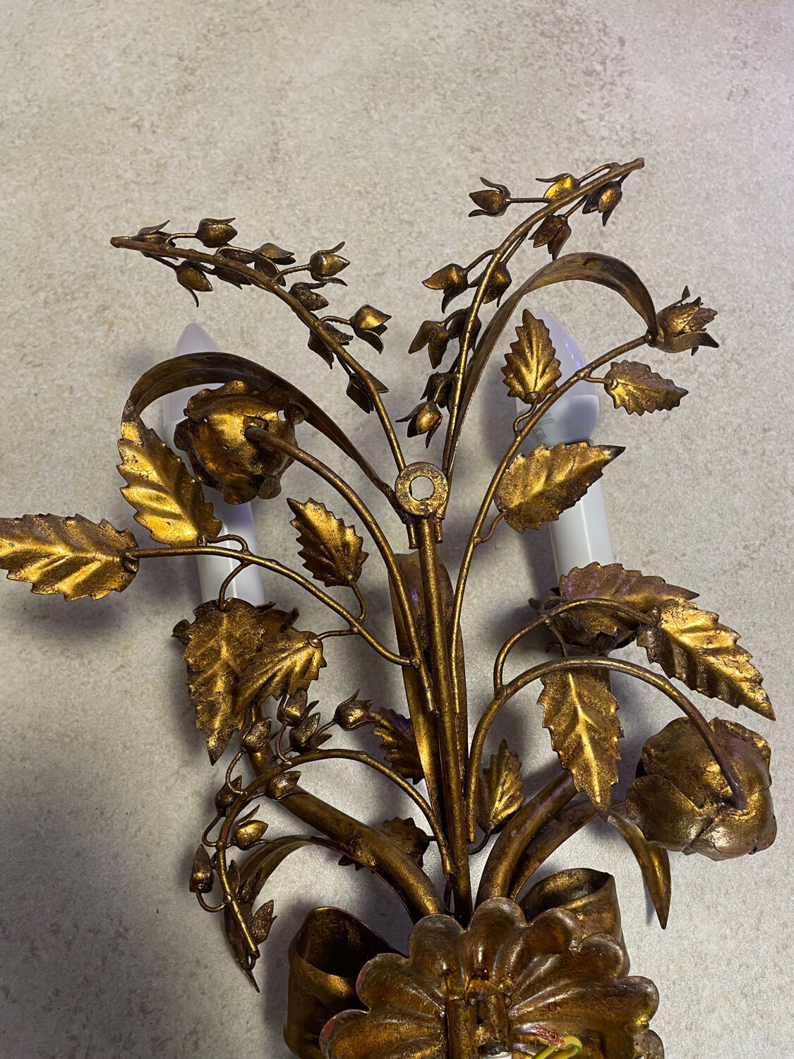 Wall light in the style of Hans Kögl, mid-20th century.