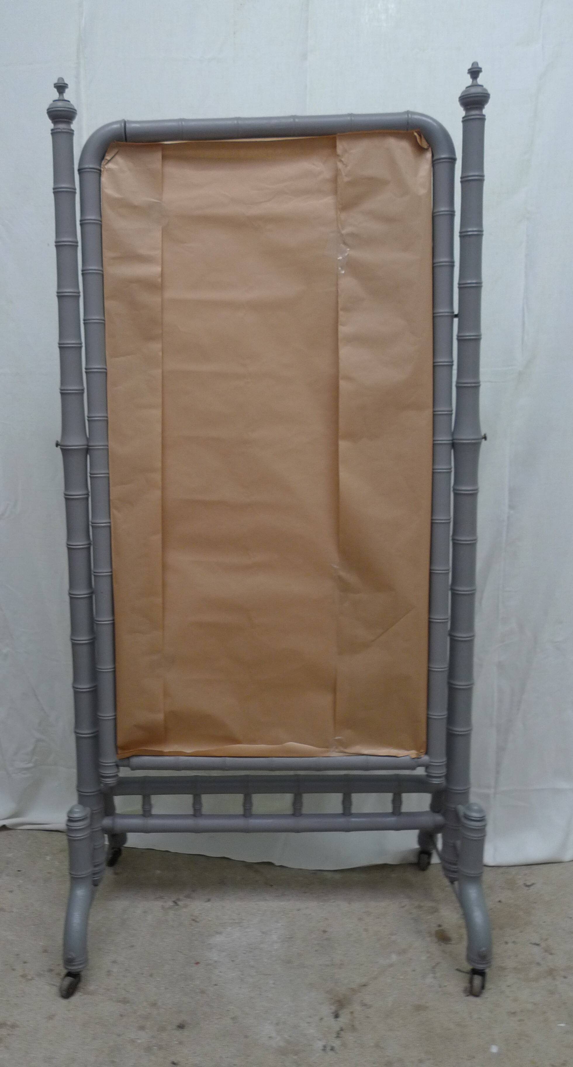 Large bamboo-style wooden cheval mirror, 19th century, Napoleonic II period.