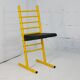 Adjustable seat chair. Circa 1980. Italy. Yellow lacquered steel.