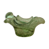 Green bubbled glass mortar and pestle