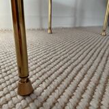 Modernist brass and smoked glass table - 1970s gallery style.