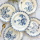 5 assiettes creuses terre de fer gien modèle chardons made in france