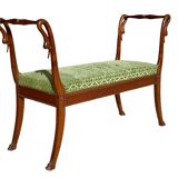 Empire Style Mahogany Swan Neck Bench