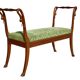 Empire Style Mahogany Swan Neck Bench