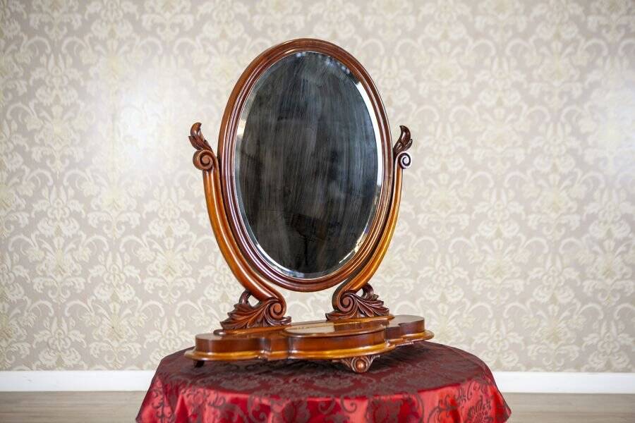 Early 20th Century Adjustable Mirror with Storage Compartment, 1890s
