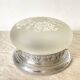 Ceiling light in glass and silver metal, flowery decor
