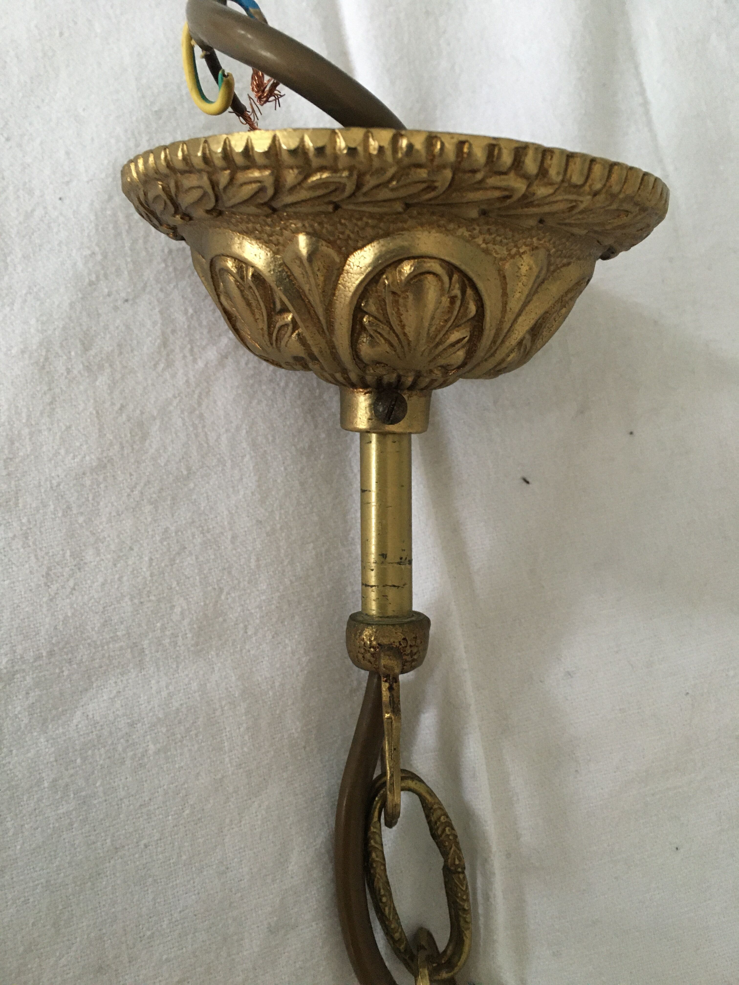 Ancient bronze chandelier 3 branches