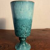 Vase bleu vert calice attribué à Jean Robert Forget