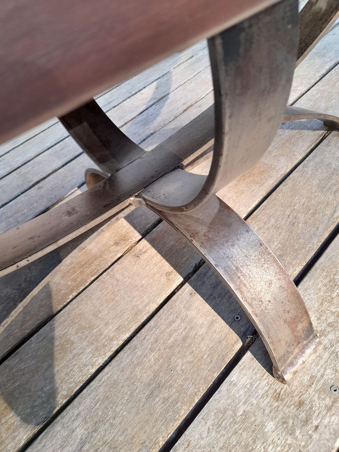 Wood ceramic and metal coffee table by Dan Vallauris 1960