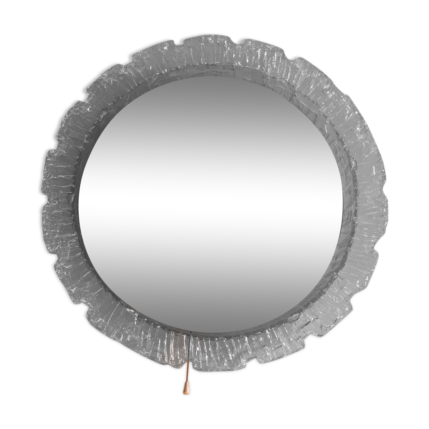 Ice glass acrylic mirror with lighting 1960s