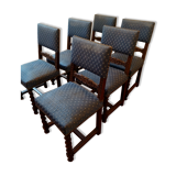 6 chaises sculptées flamand-espagnol